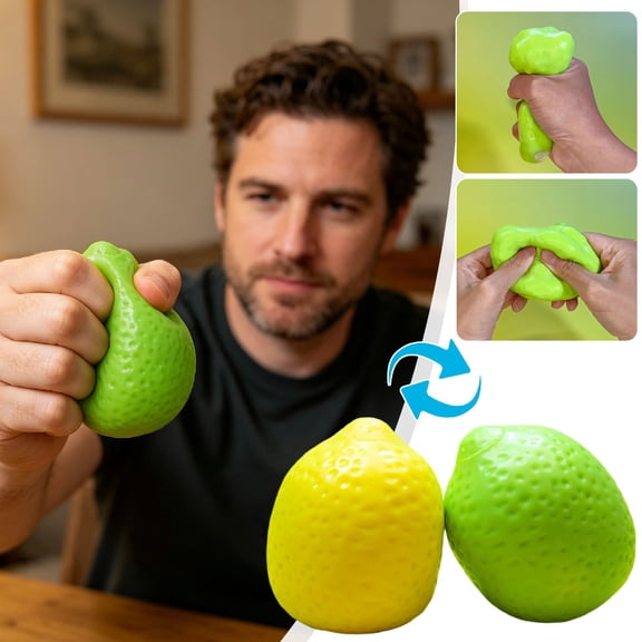 Yardvibe Color Changing Lemon Squishies, 3.15"x2.36" Heat Sensitive Color-Changing Lemon Stress Ball for Anxiety Relief, Soft Slow Rising Squeeze Ball for Adults, Party Favor Gifts