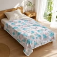 thumbnail image 1 of Yardvibe Cooling Comforter Twin Size, Floral Print Breathable Summer Comforter for Hot Sleepers & Night Sweats, Silky Smooth Cooling Blanket, Blue (A), 1 of 8
