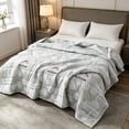 thumbnail image 1 of Yardvibe Cooling Comforter Twin Size, Mushroom Print Breathable Summer Comforter for Hot Sleepers & Night Sweats, Silky Smooth Cooling Blanket, Gray (B), 1 of 8