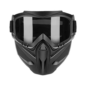 Yardvibe Detachable Full Face Mask, 7.3"x7.5" Adjustable Windproof Paintball Mask for Men, Anti-Fog Grass Cutting for Ski, Welding, Motorcycle Riding (Gray)