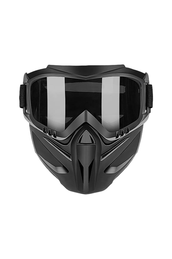 Detachable Full Face Mask, 7.3"x7.5" Adjustable Windproof Paintball Mask for Men, Anti-Fog Grass Cutting for Ski, Welding, Motorcycle Riding (Gray)
