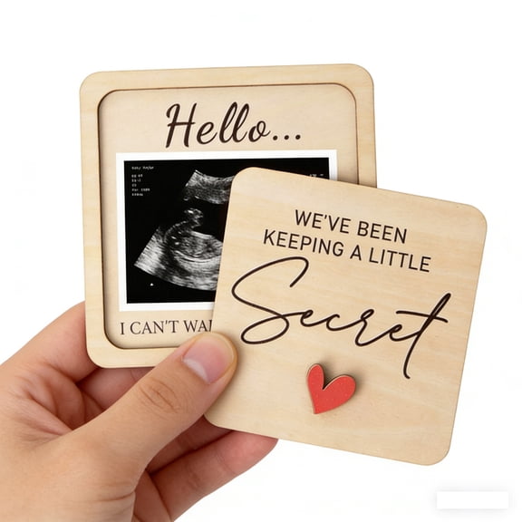Yardvibe Grandparent Reveal Keepsake, 4.25"x4.25" Pregnancy Announcement for Grandparents, Baby Announcement Sign, Ultrasound Picture Frames Wooden Keepsake Box, First Time Grandparents Gift