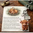 thumbnail image 1 of Yardvibe A Little Highland Cow for You, 1.96" Mini Keychain & Poem Card Set, Still Hanging On Keychain Set, Cute Plastic Standing Tall Highland Cow, Personalized Gift for Cow Lover (May), 1 of 5