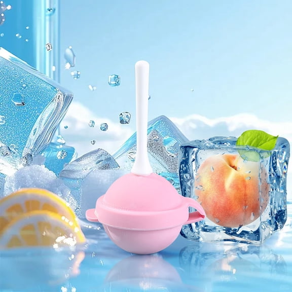 Yardvibe Lollipop Ice Cream Maker Molds, 3.94" Funny Silicone Lollipop Ice Pop Mold, Creative Sphere Ice-Pop Maker for Summer Parties Home (Pink)