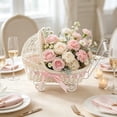 thumbnail image 1 of Yardvibe Mini Wicker Stroller Basket, 11.4"x12.6"x6.7" Faux Rattan Carriage Woven Candy Basket, Centerpiece Decor for Party Favors (Pink), 1 of 6