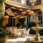 Yardvibe Outdoor Sunshade Sail, 72.83"x72.83" Colorful UV Block Cover Patio Shade Cloth for Camping, Garden, Backyard, Porch, Lawn, Deck & Party Decor D