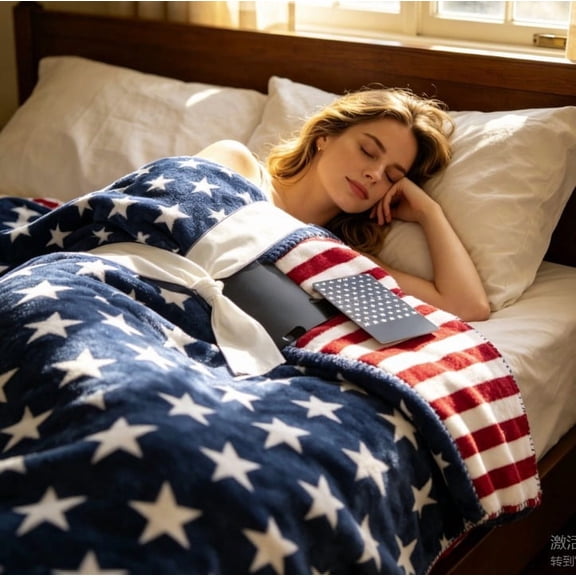 Yardvibe Patriotic Throw Blanket for Couch Sofa Bed, 4th of July American Star Blanket, Soft Cozy Throw Blanket, 250 Anniversary USA Military Veteran Gift (S)