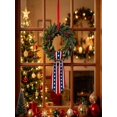 thumbnail image 1 of Yardvibe Patriotic Wreath Sash for Front Door, 56"x4.5" Double Sided Satin Stars and Stripes American Flag Ribbon for 4th of July Independence Day Decoration (C), 1 of 5