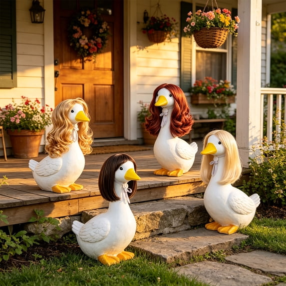 Yardvibe Porch Goose Wigs Set, Set of 4 Porch Goose Outfit Suitable for ...