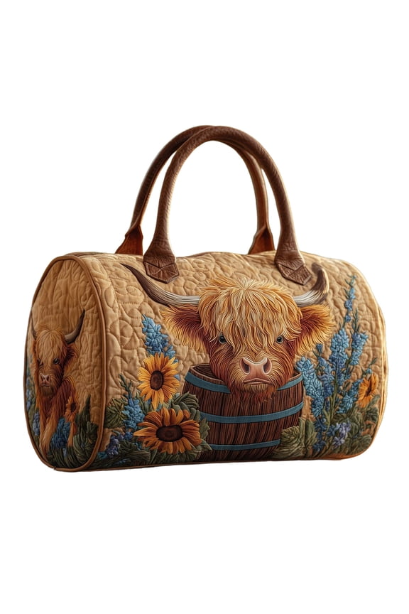Rustic Highland Cow Sports Duffle Bag, Cow Print Duffle bag for Women Men, Waterproof Overnight Weekender Bag with Adjustable Strap, Travel Tote Bags for Beach Yoga Work Dance Swim, Style 08