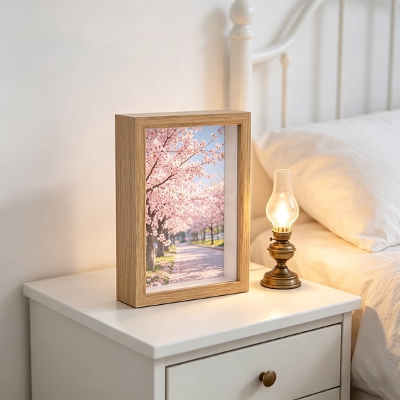 Yardvibe Shadow Box Frame, 5.9" x 3.94" Picture Frame Display Case for Insect Medal Display Pet Photo Memorial Flower Craft (Khaki)