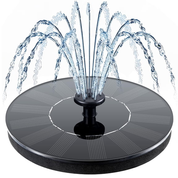 Yardvibe Solar Fountain Pump, Solar Powered Fountain with Colorful LED Lights & 6.4" 360° Adjustable Nozzles-Floating for Bird Bath, Outside Garden Patio Ponds Pools Decor (B)