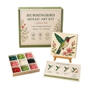 Yardvibe Watering Can Mosaic Art Kit, 7.87"x7.87" Hummingbird DIY Mosaic Bead, Garden Suncatcher Decor, Handmade Home Ornament for Adults Beginner