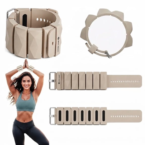 Yardvibe Wrist & Ankle Weights for Women & Men, 2 Lbs Total (1 Lb Each, Set of 2), Silicone Arm & Leg Weights for Walking, Pilates, Yoga, Gym, Strength Training, Sand Gray