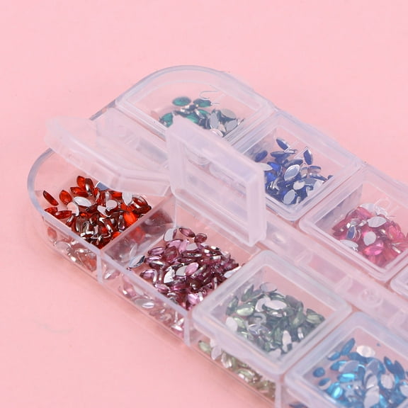 Yardwe Nail Rhinestone Charms Shaped Manicure Decoration Resin 1 Set