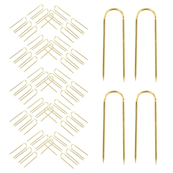 Yardwe 100 Pcs Threaded Needles Golden Metal For Precision Work And Various Crafting