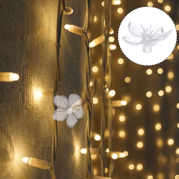 Yardwe 100Pcs Decorative Cherry Blossom Light Bulb Covers Plastic Lamp Shades for String Lights Replacement