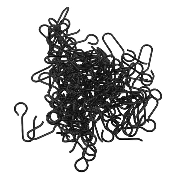 Yardwe 100Pcs Sliding Curtain Track Hooks Heavy Duty Black Metal for Home Ceiling Use