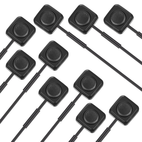 Yardwe 10Pcs Black Car Push Button Switch Momentary Automotive Replacement Instant Activation