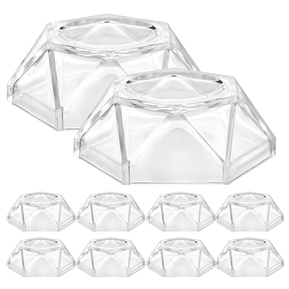 Yardwe 10Pcs Clear Crystal Ball Display Bases for Home Decor and Sphere Presentation