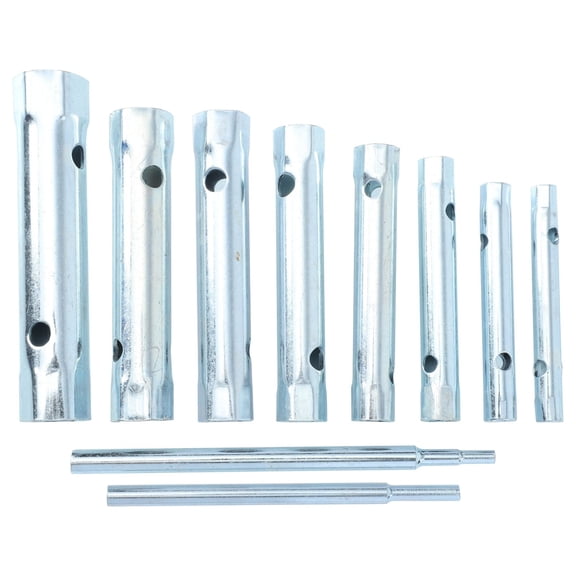 Yardwe 10Pcs Drive Spark Plug Socket Set Plated Silver Durable Dual-Ended Spanner Wrench for Car Use