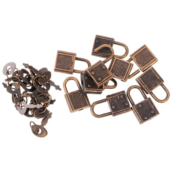 Yardwe 10Pcs Durable Suitcase Lock Alloy Vintage Security Padlock in Assorted Colors for Home