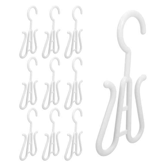 Yardwe 10Pcs Plastic Shoe Hanger Hooks White for Wall Mounted Slipper Display and Drying Rack