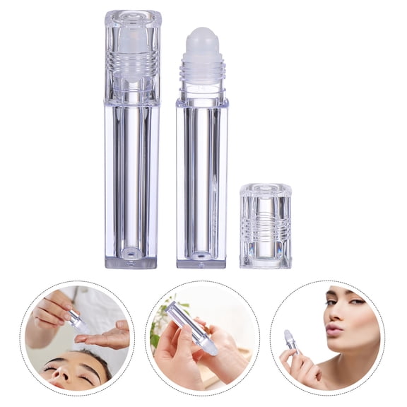 Yardwe 10Pcs Roll-on Oil Bottles Transparent Plastic Travel Friendly Leak Proof