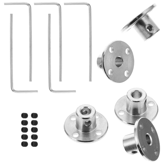 Yardwe 10Pcs Stable Plated Silver Motor Guide Shaft Coupler Heat Treated Flanged Joint for DIY Models