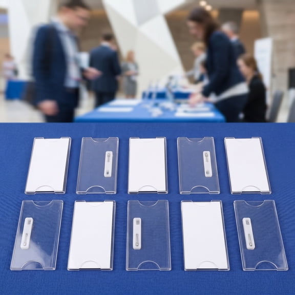 Yardwe 10Pcs Transparent Acrylic Name Tags for Office Staff with Smooth Polished Edges