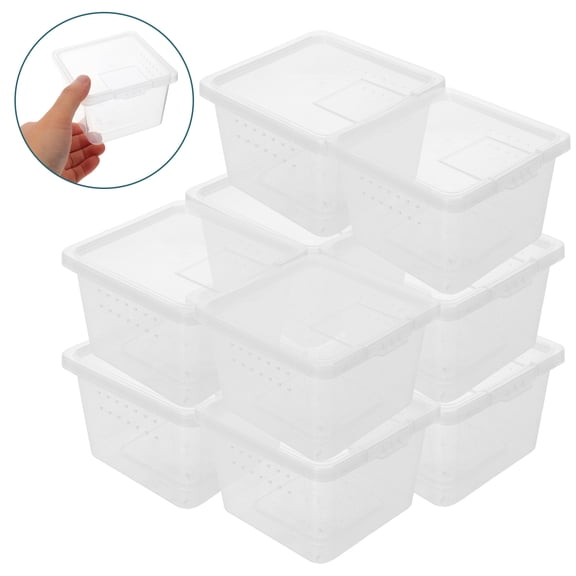 Yardwe 10Pcs Transparent Turtle Habitat Kit with Escapeproof Design and Crystal Clear Observation Panels