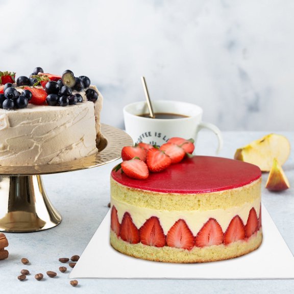 Yardwe 10Pcs White Paper Dessert Boards Thick Square Cake Plates with Spill Containment Edges