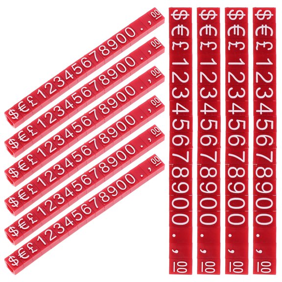 Yardwe 10Sets Price Display Cubes for Shop and Vending Machine Clear Number Tag Stands
