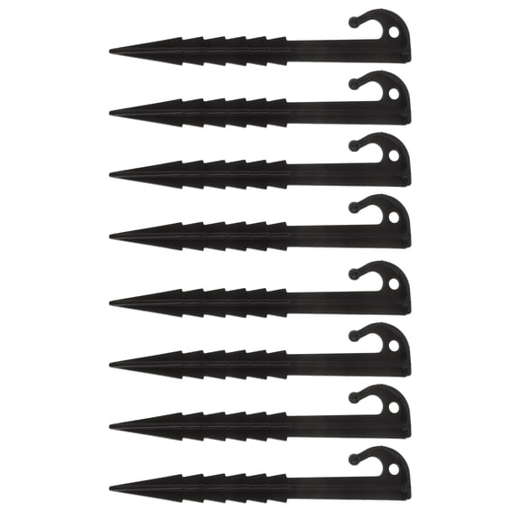 Yardwe 10pcs Ground Spikes for Tent Fixing Effect Black Plastic Outdoor Adventurers