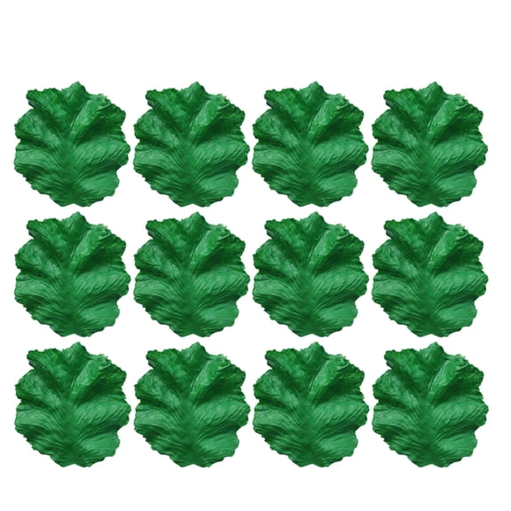 Yardwe 12Pcs Simulation Green Lettuce Leaves Artificial Vegetables for Party and Home Decor