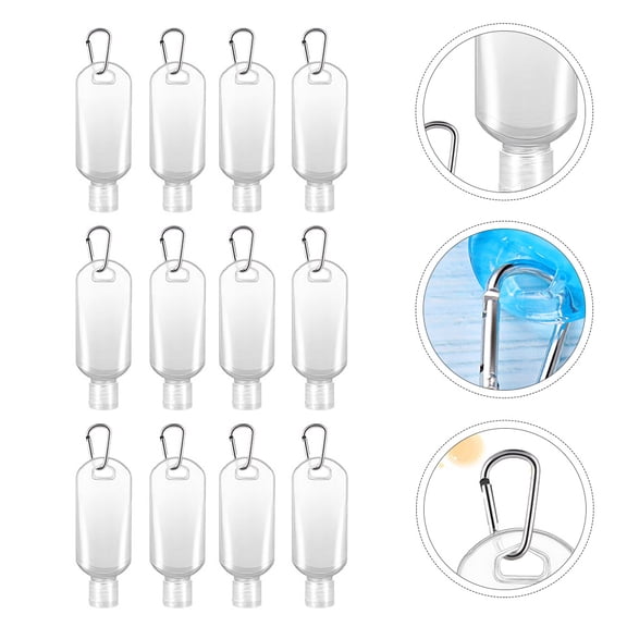Yardwe 12pcs Leakproof Refillable Travel Bottles for Outdoor Activities and Business Trip Transparent Plastic