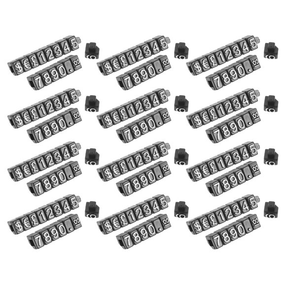 Yardwe 12Sets Jewelry Price Display Blocks with Adjustable Number Cubes for Retail and Shop Pricing Signs