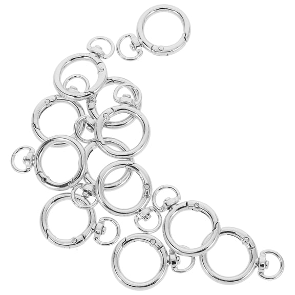 Yardwe 12pcs Round Swivel Clasp O Rings Buckle in Silver Alloy for Key Attachment Shop Use