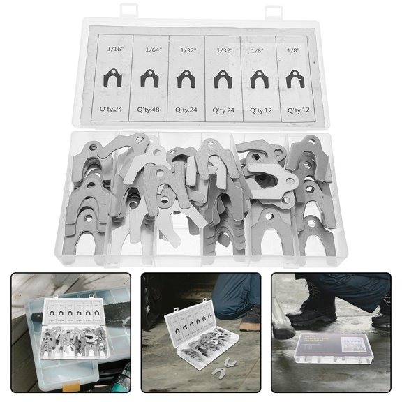 Yardwe 144Pcs Car Alignment Shims Assortment Plated Silver for Precise Auto Body Adjustment and Vehicle Protection