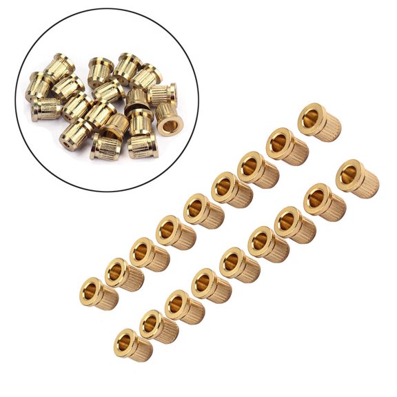 Yardwe 18 PCS Metal Ferrules for Electric Guitar String Trees Gold
