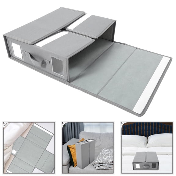 Yardwe Grey Bedding Sheet Organizer with 600D Oxford Fabric for Home Storage and Organization, 1 Piece