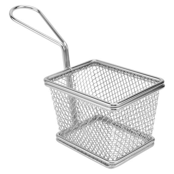Yardwe 1Pack Reusable Fryer Basket Stainless Steel Frying for Cooking Food