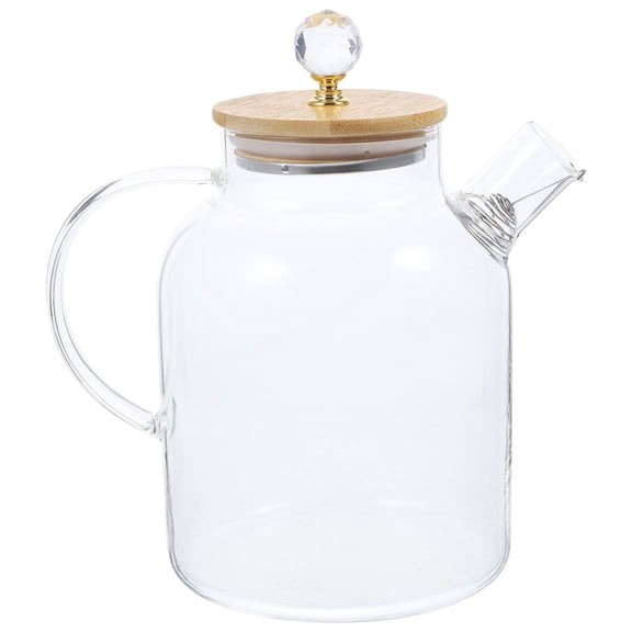 Yardwe Clear Glass Teapot Premium Transparent Kettle for Loose Leaf Tea Brewing Kitchen Essential