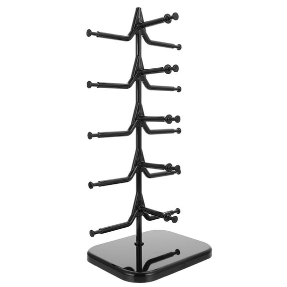 Yardwe Black Plastic Glasses Organizer Stand for Eyewear Storage and Desktop Display