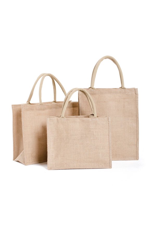 Burlap Tote Bag for Women, Khaki Shopping Pouch, Fashionable Daily Use Handbag, 1 Pack