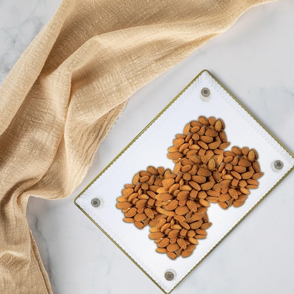 Yardwe Dish Tray Veggie Platter Transparent Storage Rectangular Food Serving 1Pcs