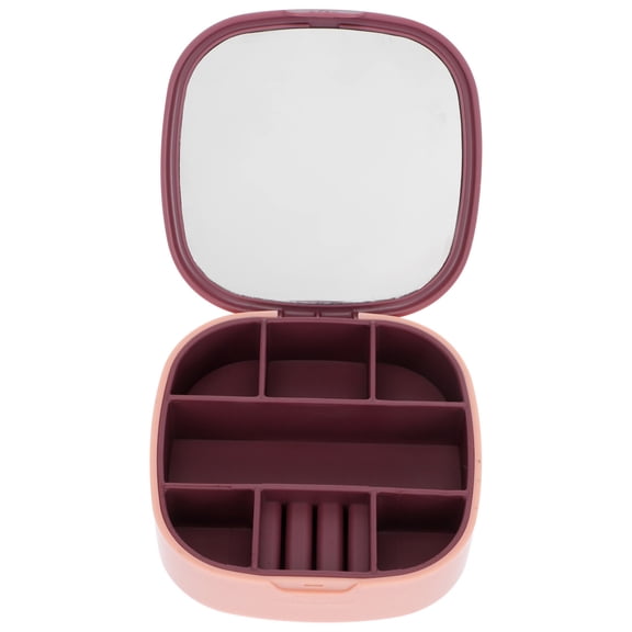 Yardwe Portable Jewelry Case for Women, 1 Pack Travel Organizer with Mirror and Multiple Compartments for Daily Use