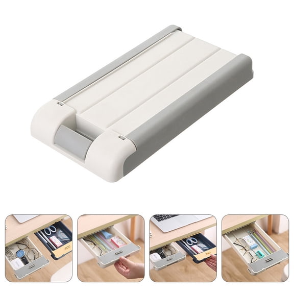 Yardwe Grey Plastic Drawer Pen Box with Pull Out Design for Desktop Storage