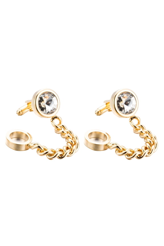 1Pair Durable Golden Cuff Links with Simple Design for Everyday and Special Occasion Shirt Decor