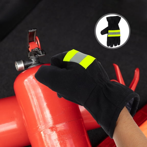 Yardwe 1Pair Flexible Firefighting Gloves with Impact Resistance and Reflective Features